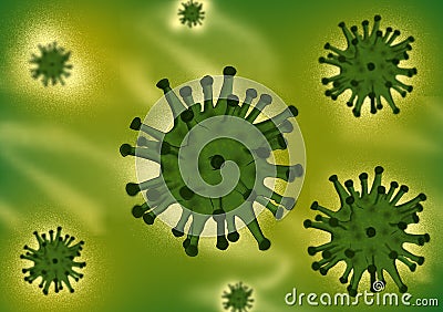 Corona Virus illustration background design Cartoon Illustration