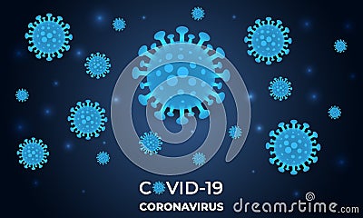 Corona virus infection covid-19. Coronavirus dark blue vector background. Vector Illustration