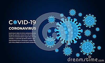 Corona virus infection covid-19. Coronavirus dark vector background. Vector Illustration