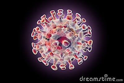 Corona virus, MERS virus, Middle-East Respiratory Syndrome, 3D illustration Cartoon Illustration