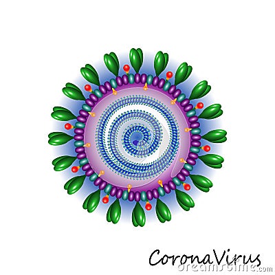 Corona virus particle structure isolated Vector Illustration