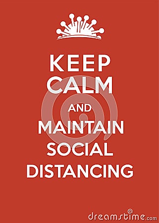 Keep calm and maintain social distancing Vector Illustration