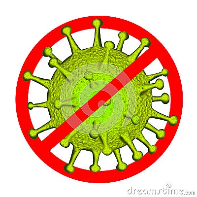 Corona virus. corona virus prevention. illustration of corona virus, No Corona virus, On a white background Cartoon Illustration