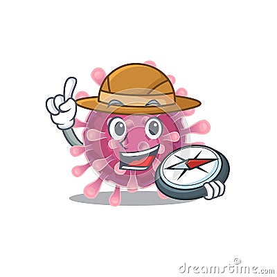 Corona virus stylized Explorer having a compass Vector Illustration