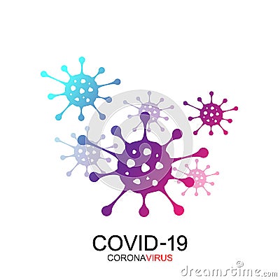 Corona Virus vector icon shape. Coronavirus 2019-nCoV banner template biological hazard risk logo symbol. MERS-Cov Vector Illustration