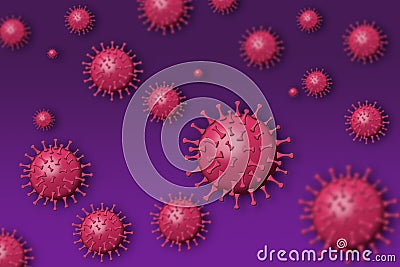 Corona viruses float in space Stock Photo