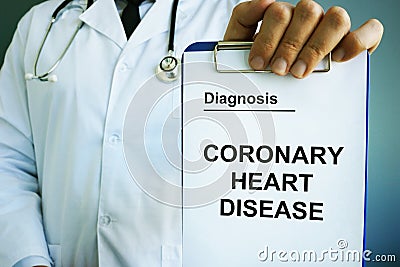 Coronary heart disease CHD diagnosis. Stock Photo