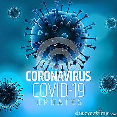 Coronavirus attention background. Microscopic bacterium covid-19. World global pandemic. Vector illustration EPS10. Vector Illustration