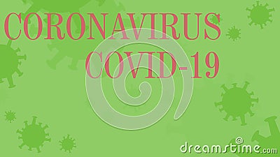 Green cartoon background with coronavirus topic text Cartoon Illustration