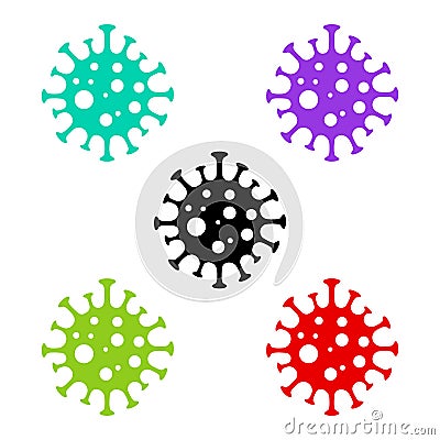 Coronavirus bacteria cells icons vector Vector Illustration