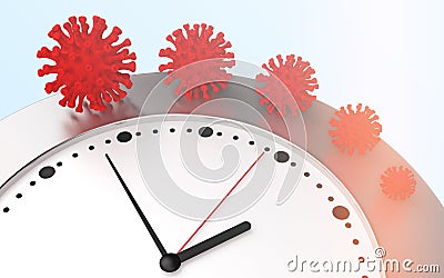 Coronavirus bacteria decreases concept over time Stock Photo