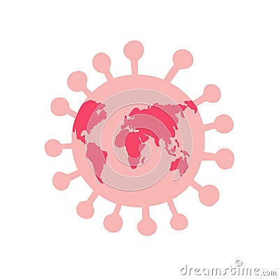 Coronavirus bacteria vector icon. Covid-19 symbol. Virus outbreak vector illustration Vector Illustration