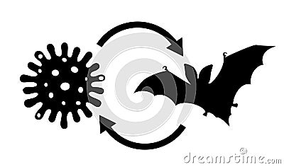 Coronavirus came from bats vector illustration Vector Illustration