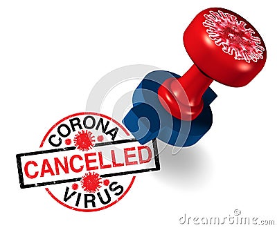 Coronavirus Cancellation Cartoon Illustration