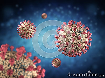Coronavirus cell or covid-19 cell disease Stock Photo