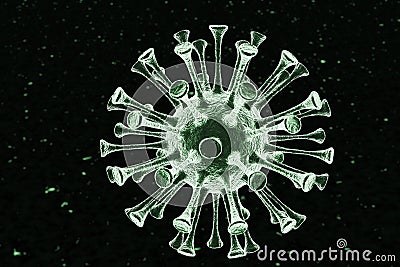 Coronavirus cell under microscope Stock Photo