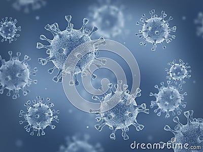 Coronavirus cells Cartoon Illustration