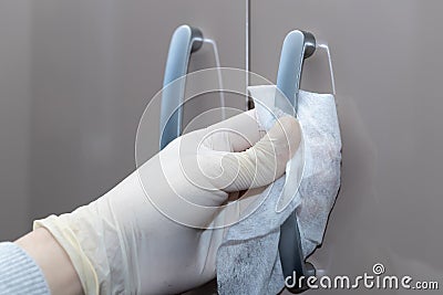 Coronavirus cleaning and disinfection recommentation guidelines: clean and disinfect high-touch household surfaces Stock Photo