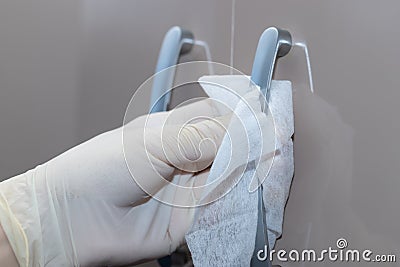 Coronavirus cleaning and disinfection recommentation guidelines: clean and disinfect high-touch household surfaces Stock Photo