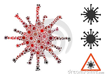 Coronavirus Collage of CoronaVirus Elements Vector Illustration