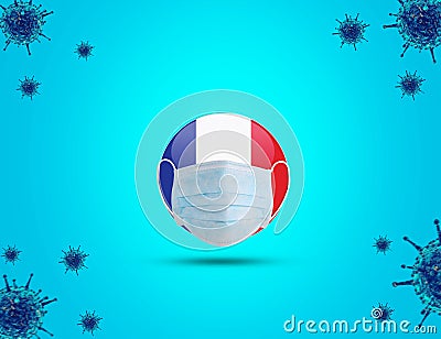 Coronavirus concept- corona virus outbreak on france. Stock Photo