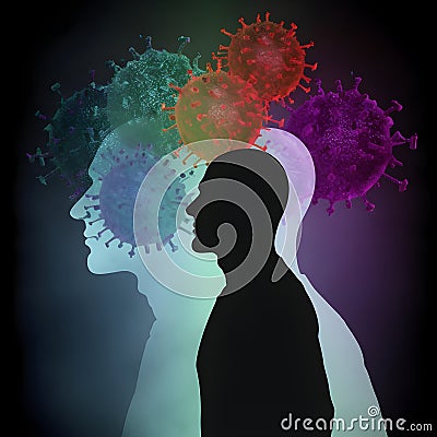 Coronavirus concept, fear of disease, abstract generative AI. Stock Photo