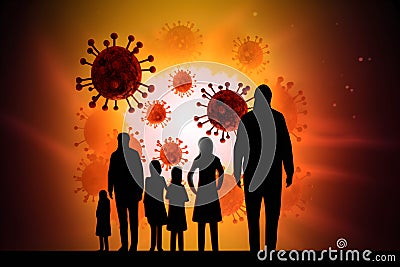 Coronavirus concept, fear of disease, abstract generative AI. Stock Photo