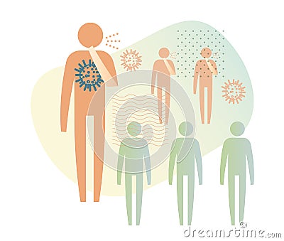 Coronavirus COVID-19 Community Spread - Illustration Vector Illustration
