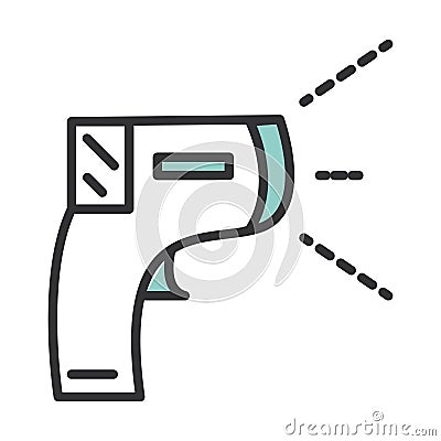 Coronavirus covid19 diagnostics research, check temperature fever prevention line and fill Vector Illustration