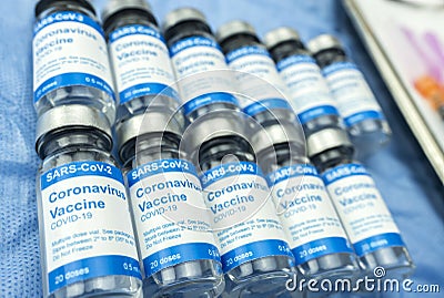 Coronavirus covid-19 experimental vaccine in a laboratory Editorial Stock Photo