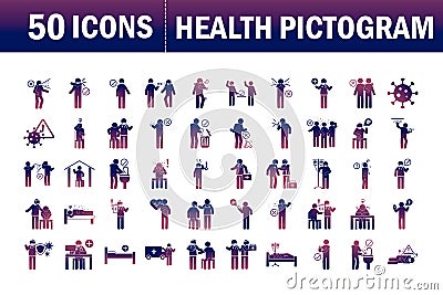 Coronavirus covid 19, health pictogram, prevention, symptoms, medical icons set , gradient style icon Vector Illustration