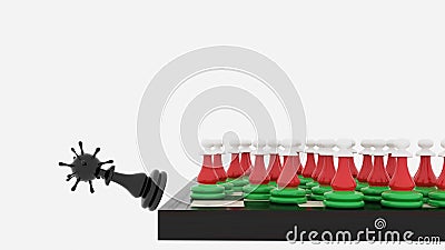 coronavirus covid 19 Italy chess pawns and virus concept Stock Photo