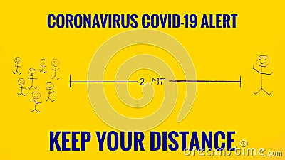 Coronavirus Covid-19 Keep Your Distance Stock Photo