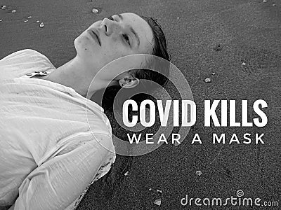 Coronavirus Covid Kills Wear a Mask Stock Photo