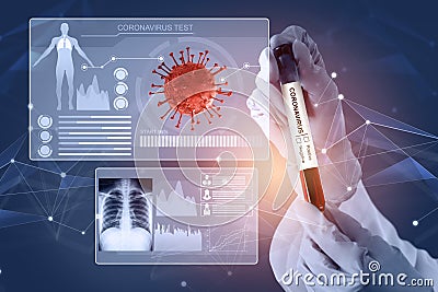 Coronavirus COVID-19 medical test vaccine research and development concept Stock Photo