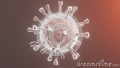 Coronavirus, covid-19. Microscopic view of epidemic diseases, 3d render Stock Photo