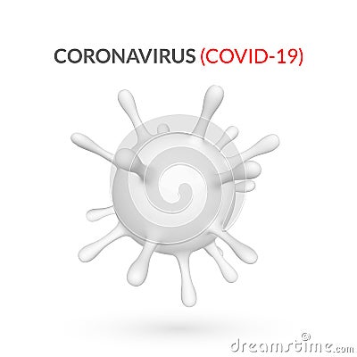 Coronavirus Covid-19, 2019-nKoV. 3d illustration of virus unit. World pandemic concept. Vector illustration Vector Illustration