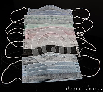 Coronavirus COVID-19 pandemic. antiviral medical mask for protection against corona virus. Surgical protective mask. Medical Stock Photo