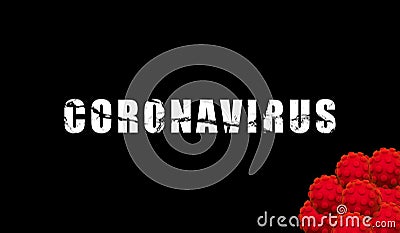 Coronavirus-COVID_19 red on black background or chroma background Stock Photo