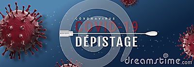 Coronavirus Covid-19 Test banner illustration Cartoon Illustration