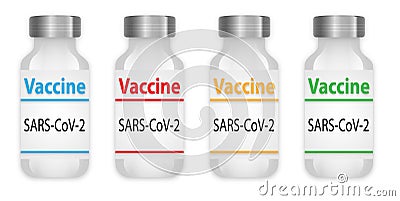 Coronavirus, Covid-19 vaccine vials, vector illustration Vector Illustration