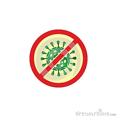 Coronavirus Covid 19 vector icon. Coronavirus nCov, 2019 virus epidemic outbreak stop red sign Vector Illustration