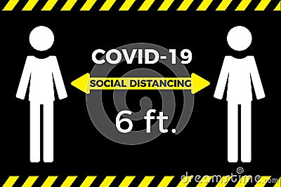 Coronavirus COVID-19 virus social distancing concept. Vector Illustration