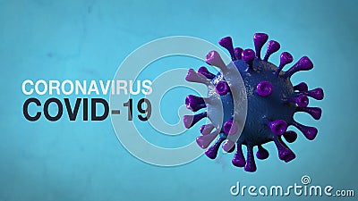 Coronavirus Covid-19 - Word Corona Virus Banner Blue Isolated with Color Background. Microbiology And Virology Concept Covid-19. Stock Photo