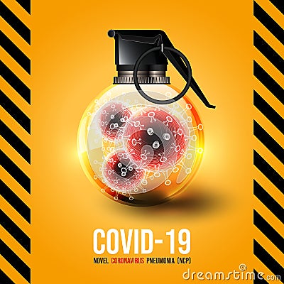 Coronavirus disease COVID-19 infection medical Biological weapons concept, vector illustration Vector Illustration