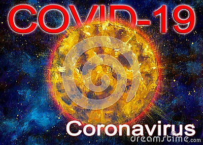 Coronavirus disease COVID-19 infection medical isolated. China pathogen respiratory influenza covid virus cells Cartoon Illustration