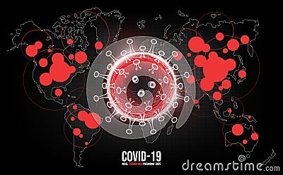 Coronavirus disease COVID-19 infection medical. Covid-19 risk on world map background, vector illustration Vector Illustration