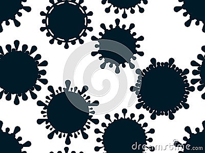 Coronavirus disease COVID-19. Virus cell seamless pattern. 2019-nCoV, middle east respiratory syndrome. Pandemic of coronavirus. Vector Illustration