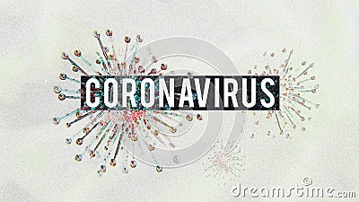 Covid-19 - Coronavirus Disease 2019 - World Health Organization. Virus under the microscope. Virology, blood cells. Stock Photo