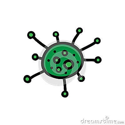 Coronavirus doodle icon, vector illustration Cartoon Illustration